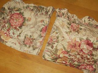 Ralph Lauren Vintage Set Of 2 Guinevere Floral Ruffle Aragon Pillow Cases Shams