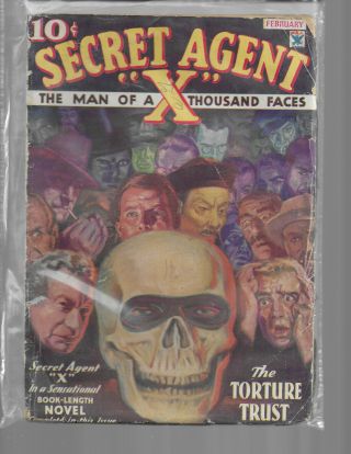 Secret Agent X,  The Man Of A Thousand Faces 1934 February 1 Issue