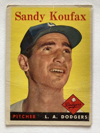 1958 Topps 187 Sandy Koufax ⚾️ Hof Los Angeles Dodgers