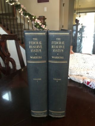 First Ed Federal Reserve System Paul M.  Warburg 1930 2 Vol Economic History