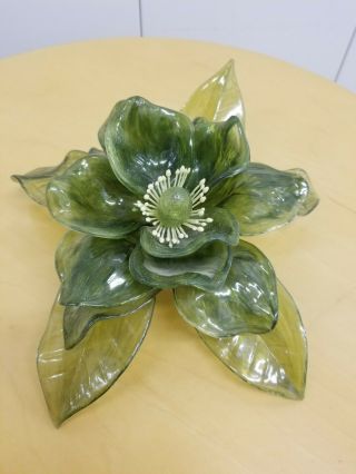 Vintage Acrylic Lucite Resin Flower Crystalin 1966 Kitsch Hippy Mcm