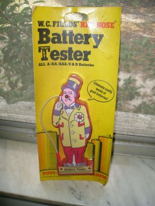 1974 Nos Vintage Wc Fields Red Nose Battery Tester Collector Tool Package