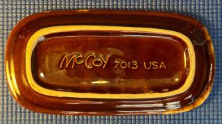 Vintage Mccoy Pottery Usa Brown Drip Glaze Butter Dish 7013 (no Lid)