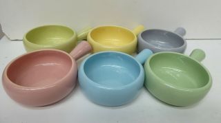 Vintage Set 6 Diana Rammekin Bowls Australian 1950s Pottery Ovenproof