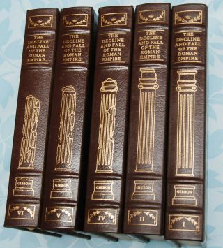 Easton Press Decline And Fall Of The Roman Empire Gibbon 5 Volumes Of 6 Vol.  Set