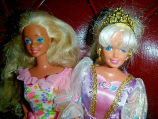 2 Vintage Barbie Dolls,  One ? Rapunzel 1976 And One Made In Spain Superstar
