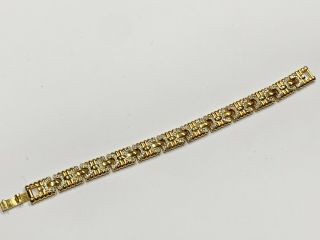 Vintage 9ct Gold Plated Fancy Panel Ladies Costume Bangle Bracelet