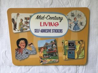 Folio 10 Vintage Style Mid Century Mod Living Stickers 1950s - 60s Craft Fun