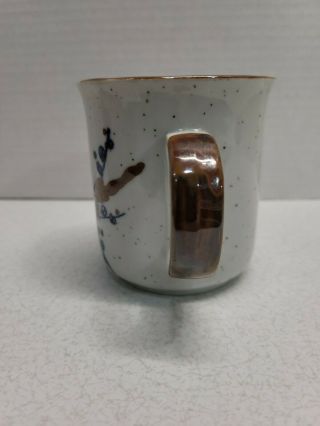 Vintage Otagiri Speckled Stoneware Coffee Mug Blue Brown Japanese Blossom Korea 2