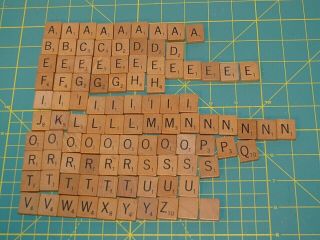100 Wooden Scrabble Letters Tiles 1969 Wood Scrapbooking Crafts