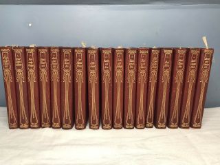 17 Volume Set Of Charles Dickens Thomas Nelson York In Leather Art Dec