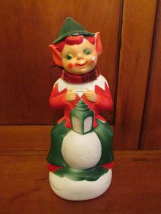Vintage 1970 Empire Plastic Blow Mold Christmas Elf Usa 13” Mid - Century W Scarf