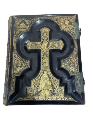 Antique Vtg Holy Catholic Bible Douay & Rheims 1800 