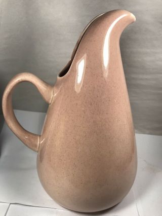 Vintage Russel Wright Ceramic Pottery Mid Century Coral Pink Pitcher 10.  5 Inches