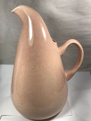 Vintage Russel Wright Ceramic Pottery Mid Century Coral Pink Pitcher 10.  5 Inches 3