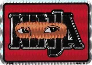 Prism Sticker Ninja Eyes Decal Vtg 80s Vending Machine Stock Martial Arts