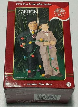 Vintage 1999 Laurel And Hardy Another Fine Mess Christmas Ornament Carlton Cards