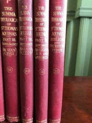 The Summa Theologica of Thomas Aquinas 22 volumes Complete 1920 Catholic 5