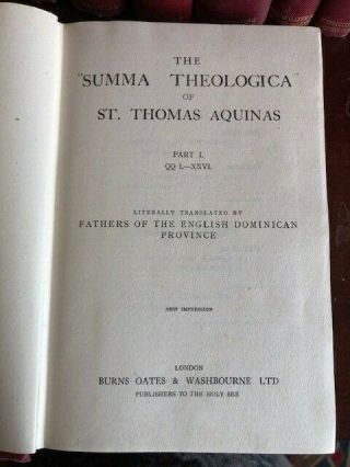 The Summa Theologica of Thomas Aquinas 22 volumes Complete 1920 Catholic 6