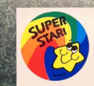 Vintage 80s Trend Star Scratch & Sniff Stinky Sticker Superstar Rainbow