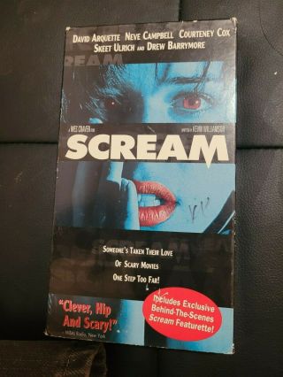 Scream (vhs 1997) Neve Campbell Blue Cover Variant Horror Rare Vintage