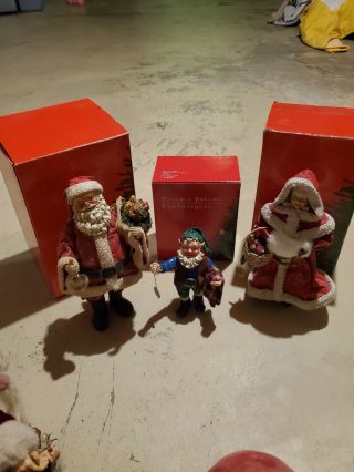 Vintage Christmas Possible Dreams Clothique Santa Claus,  Mrs Claus,  And Elf