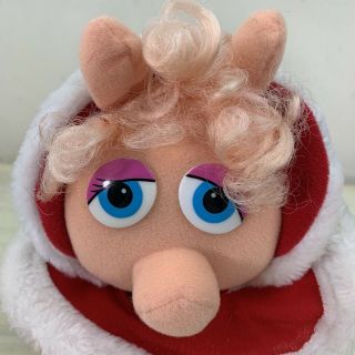 MISS PIGGY - Vtg 1987 McDonalds Happy Meal Christmas Stuffed Animal Plush Toy 2