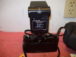 Vintage Chinon SLR 35mm Camera 50mm Lens,  Case,  Vivitar 2800 Flash,  Manuals etc. 3