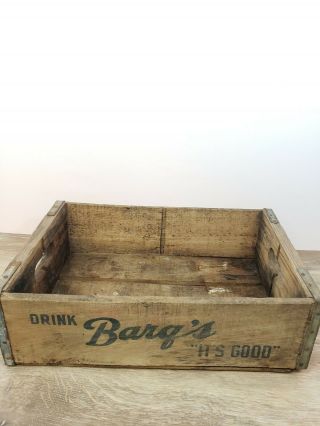 Vintage Wooden Barg ' s Crate Box Barq Bottling Co Cincinnati Ohio Bottle Carrier 2