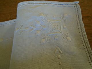 Vintage Hand Embroidered Irish Linen Table Cloth - Lefkara Work