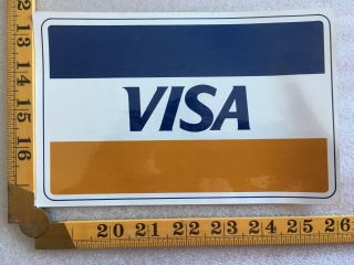 Vintage Canadian Canada Visa Credit Card Sign Sticker Decal Store