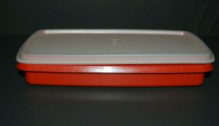 Vintage Tupperware Deli Lunch Meat Bacon Keeper Container Sheer Lid Paprika 816