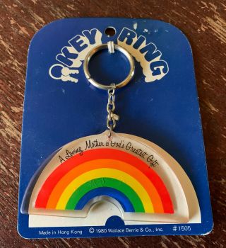 1980 Wallace Berrie & Co.  1505 Key Ring - Rainbow - A Loving Mother Is God’s.