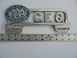 Vintage License Plate Topper Aaa Auto Club Missouri Cast Aluminum