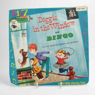 Vintage Doggie In The Window & Bingo Big 7 Happy Time Records 7” Vinyl Record