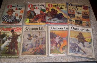 Outdoor Life Vintage Magazines.  8 Issues 1920 - 1941