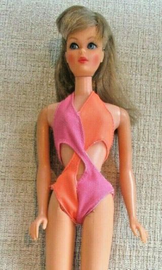 Vintage Mod Twist N Turn Barbie Doll Summer Sand Ash Blonde Tnt 1967 Blush