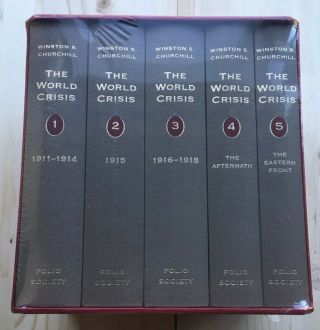 Winston Churchill The World Crisis 5 Volume Set Folio Society W/slipcover