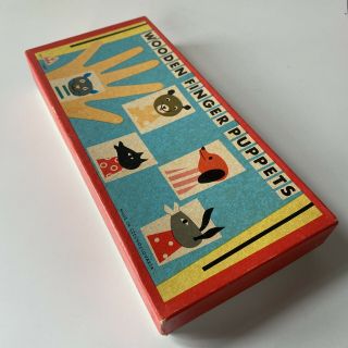 Empty Vintage Wooden Puppet Box 10x4.  5” Great Graphics Czechoslovakia