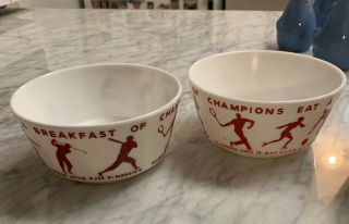 Vintage Wheaties Breakfast Of Champions Cereal Bowls,  Set Of 4