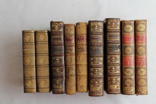 1742 Set Of 9 - 18th And 19th Century Leather Bound Books On Religion Theology