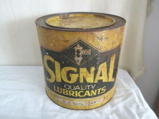 Vintage Signal Oil & Gas Co.  25 Lb Can Service Station Advertising Collectible