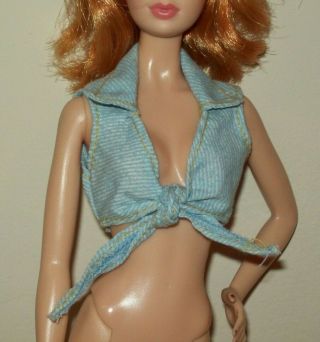 Barbie Doll Clothes Sleeveless Shirt Top Blouse Front Ties T511