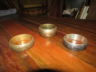 Vintage Brass Bangles (group Of Three) - Art Nouveau Engravings