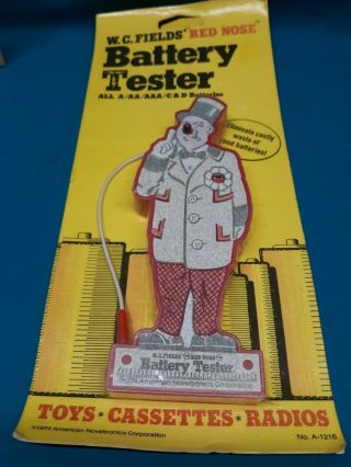 Wc Fields Red Nose Battery Tester Collectible 1974 American Noveltronics