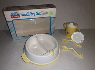 Vintage W/box Tommee Tippee Playskool Sippy Cup W/trainer Hot Plate Fork Spoon