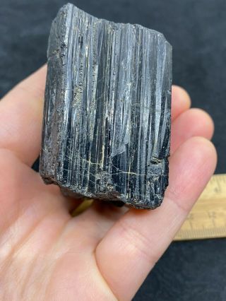Huge Rough Black Tourmaline Gemstone Specimen - 186.  8 Grams - Vintage Estate Find