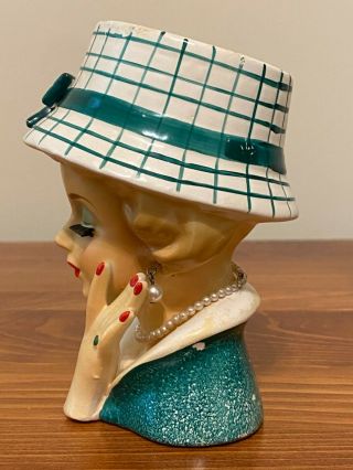 Vintage Rubens Originals Lady Woman Head Vase Planter Made in Japan 2