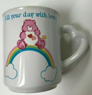 Vintage Care Bears Coffee Tea Mug Cup Fill Your Day With Love