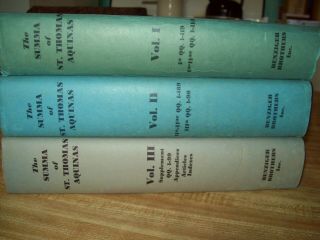 St Thomas Aquinas Summa Theologica All 3 Vols Benziger 1947 - 48 1st American Ed